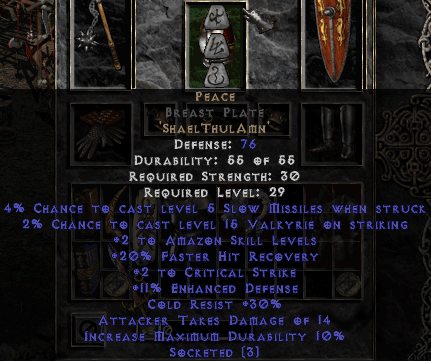 Peace: Armor Rune Word - Diablo 2