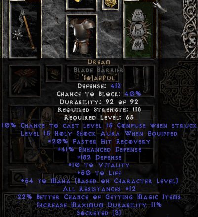 Dream: Shield Rune Word - Diablo 2